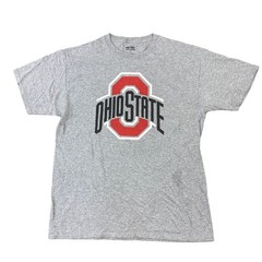 Ohio Stage T-Shirt Graphic Print Spell Out USA Grey Mens Large
