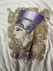 Egypt Nefertiti Graphic T Shirt XL White Made In Egypt Hieroglyphics