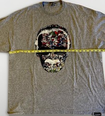 Marvel Comics Many Faces of Stan Lee Gray Mosaic Graphic T-Shirt Size 2XL
