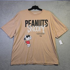 Peanuts® Snoopy Shirt Mens 2XL Brown Distressed Charlie Brown Baggy Street NWT