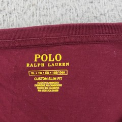 Polo Ralph Lauren Shirt Mens XL Red V-Neck Custom Slim Fit PRL Pony Embroidery