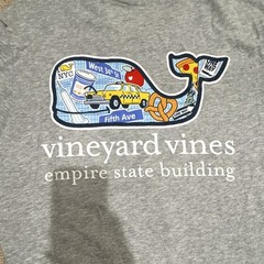 Vineyard Vines Men’s Gray Pocket T-Shirt NYC Empire State Building S Cotton