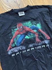 Vintage Spider-Man 2002 Tobey McGuire Movie promo T-Shirt Bootleg The Roxx Rare