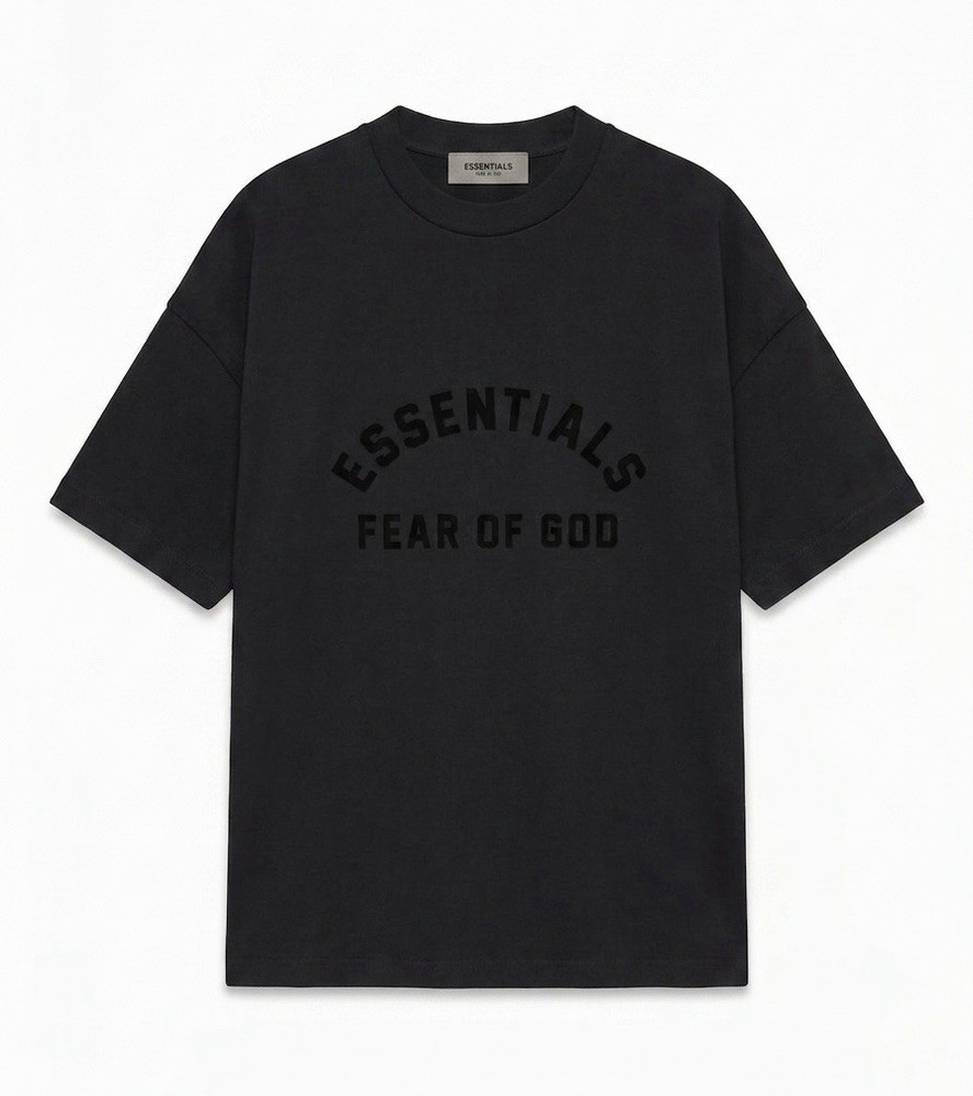 ESSENTIALS Fear of God Black Crew Neck Short Sleeve OVERSIZED T-Shirt Men M