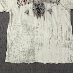 Affliction Shirt Men XL White Tried True Trademark Eagle Graphic Biker Red Foil