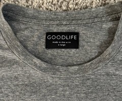 Goodlife Scallop Hem T-Shirt Mens Medium Gray Tri-blend Made in USA XL Comfort