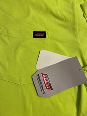 2 Brand New w/ Tags Dickies Fluorescent Yellow XL & L Pocket T-Shirt (1 of each)