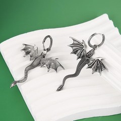 Dragon Dangle Drop Earrings for Men Stainless Steel Gothic Punk Dragon Earrin…