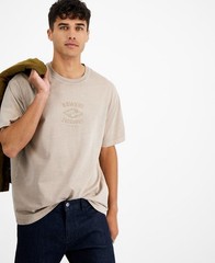 AX Armani Exchange Men’s Embroidered Outlined Logo T-Shirt Beige-Small