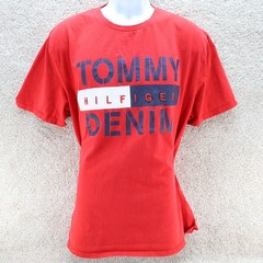 Tommy Hilfiger Denim Men’s Graphic T-Shirt XL Red Logo Tee (see photo for flaw)