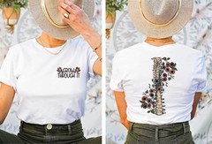 Grow Through It Women Mental Health Shirt Positive Saying Flower Skeleton L