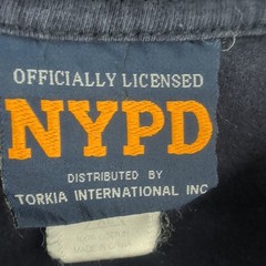 Vintage Thrashed NYPD New York City Police Department T-Shirt Navy Blue Size XL