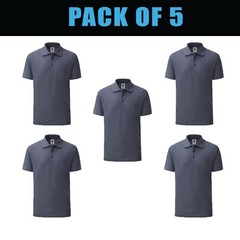 Pack of 5 & 3 Fruit of the Loom 65/35 Polo Plain Smart Casual Short Sleeve SS402