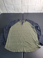 Division Mens Casual Button Henley Long Sleeve Colorblock Cotton Polyester Med
