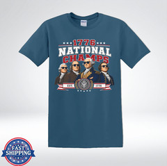 1776 National Champs Funny Patriotic Founding Fathers Retro T-Shirt