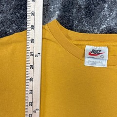Vintage Nike Shirt Mens Large 90s Yellow USA Made Essential Green Swoosh Check