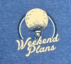 Weekend Plans Men’s T-Shirt Golf Size L Blue Pre-Owned Cotton Blend Dad