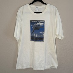 Vintage XL US Air Force Fighter Jet Graphic Tee USA Cotton Armed Forces Military