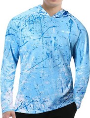 Men’s UPF 50+ Sun Hoodie Long Sleeve Fishing Shirt Lightweight Quick Dry
