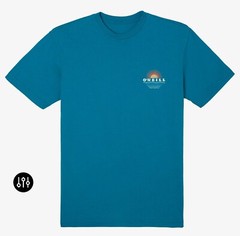 O’Neill Above & Below Tee, SU3118704 Solid Blue With Logo, Men’s Large Size.