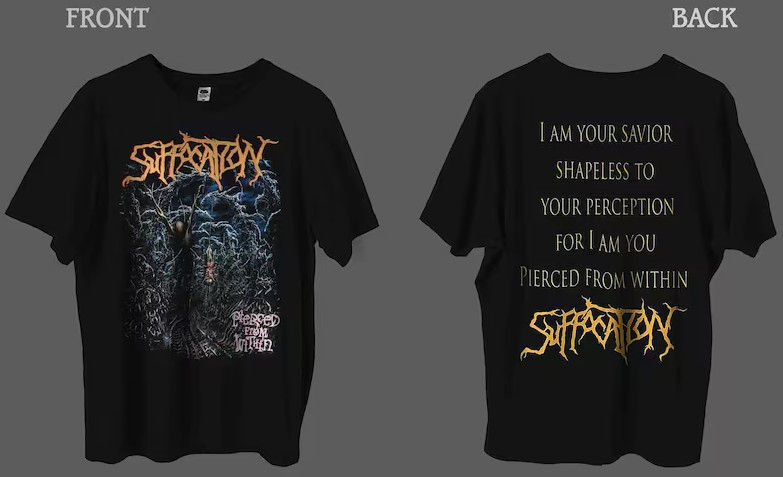 New Dtg/Dtf printed T-shirt – SUFFOCATION- Pierced from Within’ – size-US