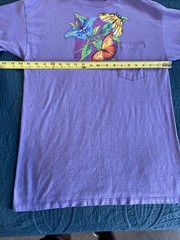 Lot of 6 VTG SINGLE STITCH Yellow Butterfly Print T-Shirts Size L/XL