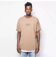 KITH x Nonnative Box Logo Clerk S/S Tee Men’s Large Tan T-shirt KH3147-104 NEW