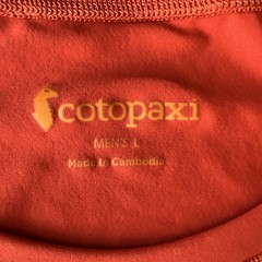 Cotopaxi T Shirt Men’s Large Orange Short Sleeve Lightweight Stretch Tee
