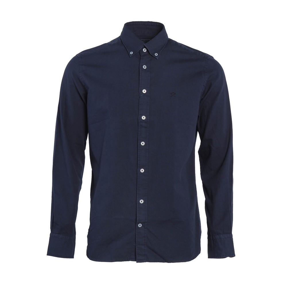 Hackett London Top Shirt Logo Button Up Blue Size M HM309527