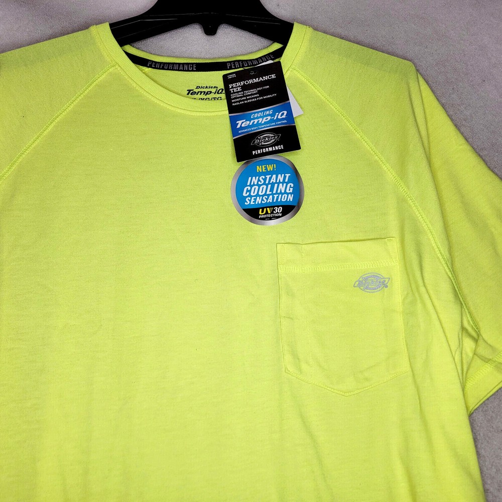Dickies Fast Dry Shirt Mens 3XL XXXL YELLOW HI VIZ OUTDOOR CASUAL WORK WEAR NWT