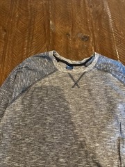 Men’s Highland Gray And Blue Long Sleeve Tee Size Medium