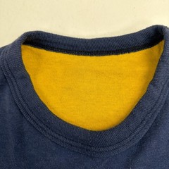 Vintage Two Tone Double Face T-Shirt Size XL Blue Yellow