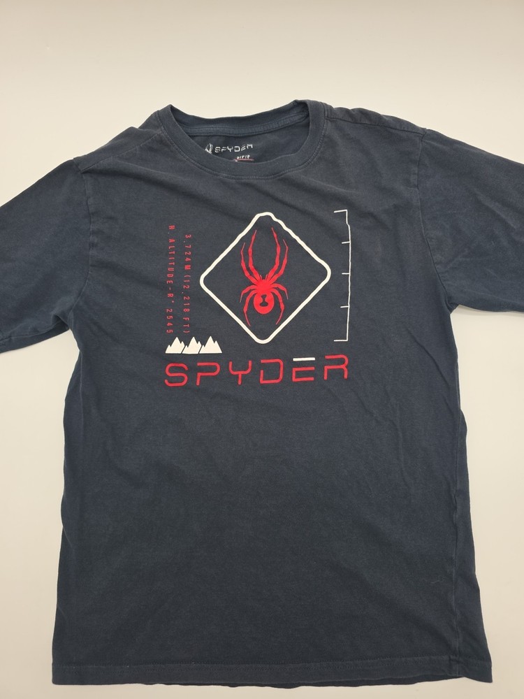 Spyder T-Shirt Men Small Blue Graphic Cotton Tee.#43037