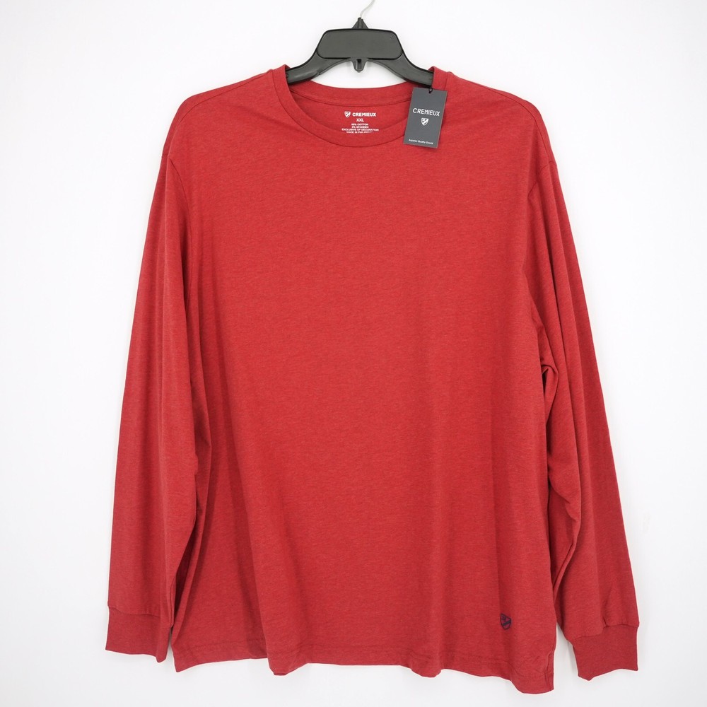 Cremieux Men’s Long Sleeve Shirt XXL Red Heather Solid Stretch NWT