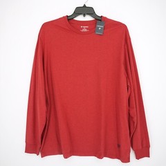 Cremieux Men’s Long Sleeve Shirt XXL Red Heather Solid Stretch NWT