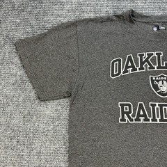 Oakland Raiders T Shirt Mens Large Gray NFL Team Apparel Logo Short Sleeve Tee