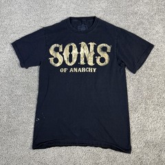 Sons Of Anarchy Shirt Mens S Black Graphic Crew Neck Cotton Tagless Distressed