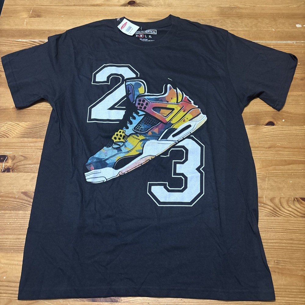 Brooklyn Vertical 23 Number And Shoe Logo T Shirt Size Medium NWT