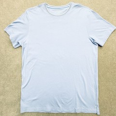 Mack Weldon Silver T-Shirt Mens Sz Large Blue Supima Cotton Blend Stripe Collar