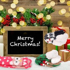 3 Pairs Christmas Fuzzy Slipper Socks Women Men Winter Soft Fleece Home Gift