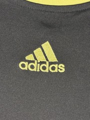 Adidas Basketball Shirt Mens M ClimaCool Lapel Bulldog Logo Black Yellow Team