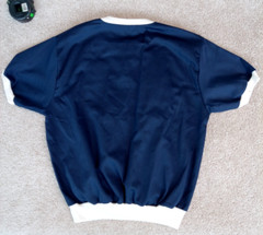 VTG NWT Pierre Cardin Men’s Sport Henley Shirt Navy Blue / White Stripe SMALL