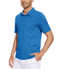 Men’s Short Sleeve Polo Golf Shirts 3-Button Moisture Wicking Athletic T-Shirts