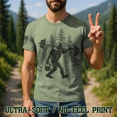 Bigfoot Weight Lifting Shirt Funny Sasquatch Gym Shirt Athletic Blend Shirt A283