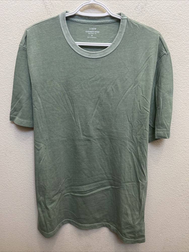 J Crew Men’s XL Green Garment Dyed Relaxed Fit T-Shirt Tee NWT