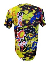 Royal Blue Label Graffiti T Shirt Colorful Print Urban Street Art Size M