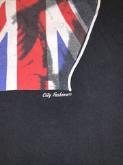 London UK City Fashion Peace Sign Black Graphic T Shirt Sz L