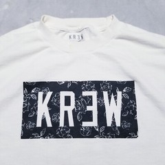 KREW KR3W T-Shirt Mens Large L White Long Sleeves Tee Rose Sleeves Skateboarding
