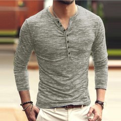 Zonbailon men’s t-shirt Fashion comfortable bottoming shirt slim fit long sleeve