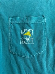 Salty Dog Cafe Teal Long Sleeve Pocket T Shirt Logo Graphic Adult Size M